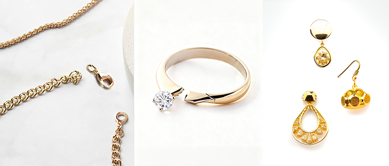 壊れた貴金属の宝石